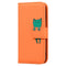 iPhone 17e / 16e Kunstlæder Flip Cover m. Figur & Ståfunktion - Orange