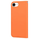 iPhone 17e / 16e Kunstlæder Flip Cover m. Figur & Ståfunktion - Orange