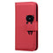 iPhone 17e / 16e Kunstlæder Flip Cover m. Figur & Ståfunktion - Rød