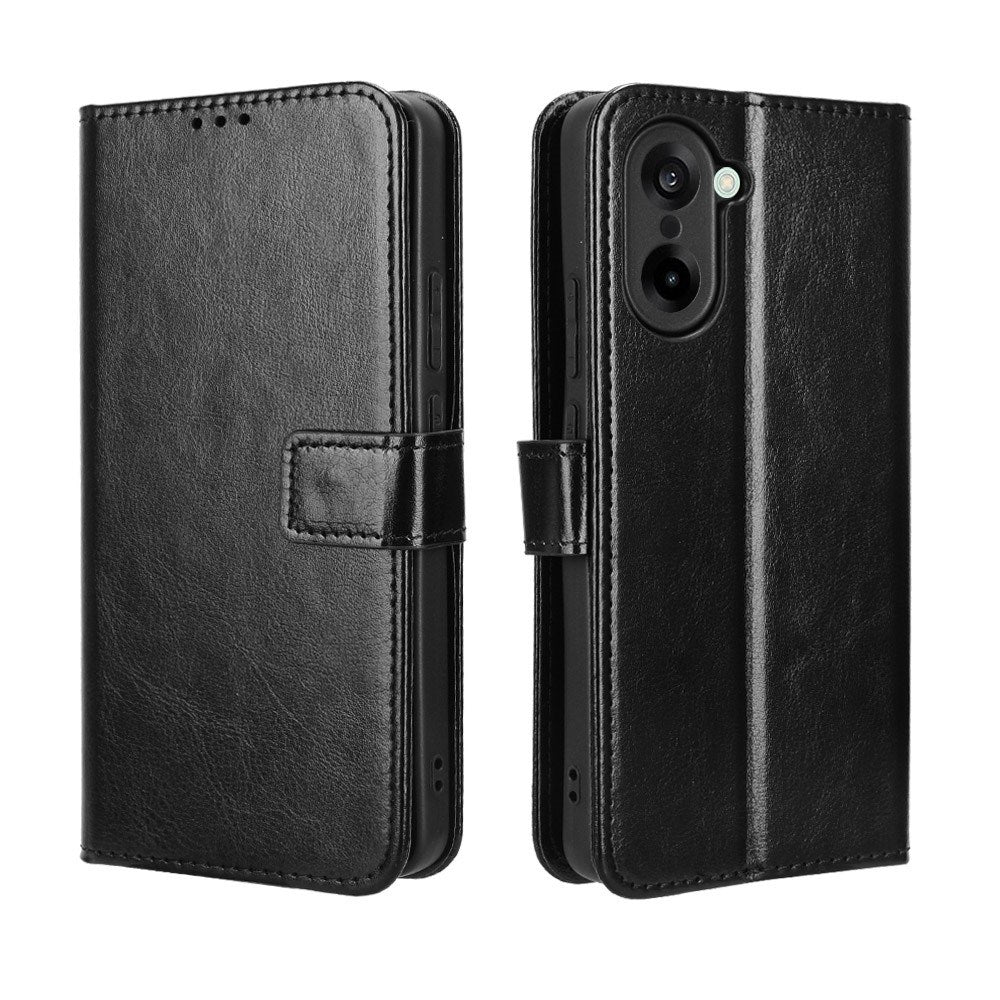 OnePlus Nord CE5 - EIDERWOOD Kunstlæder Flip Cover m. Strop - Sort