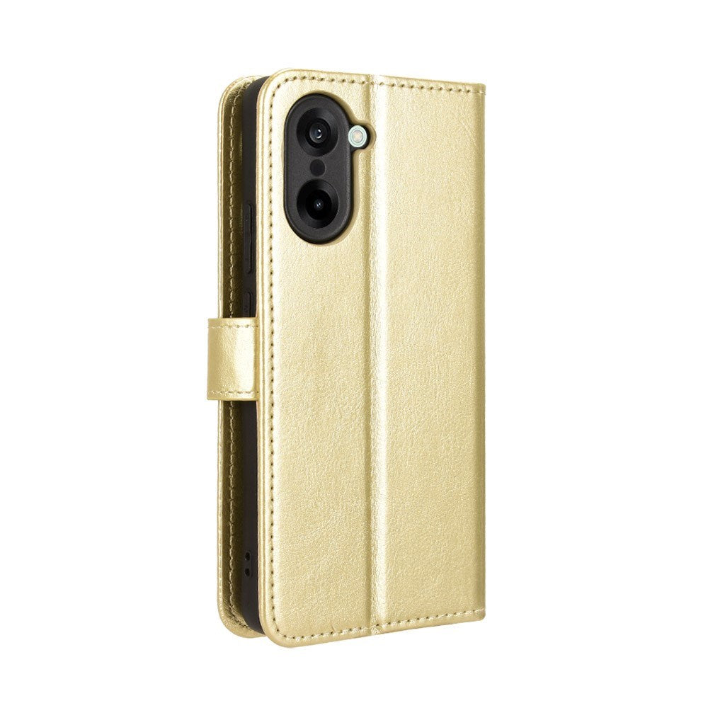 OnePlus Nord CE5 - EIDERWOOD Kunstlæder Flip Cover m. Strop - Guld