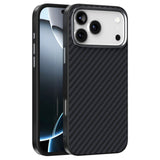 ABEEL iPhone 18 Pro / 17 Pro Hybrid Mobilcover m. Karbonfibretekstur - MagSafe Kompatibelt - Sort