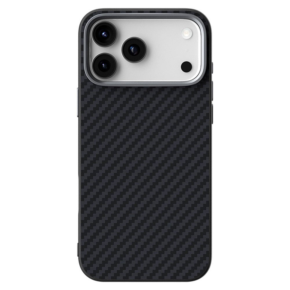 ABEEL iPhone 18 Pro / 17 Pro Hybrid Mobilcover m. Karbonfibretekstur - MagSafe Kompatibelt - Sort