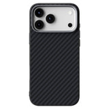 ABEEL iPhone 18 Pro / 17 Pro Hybrid Mobilcover m. Karbonfibretekstur - MagSafe Kompatibelt - Sort