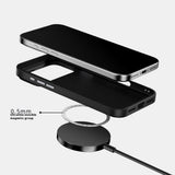 ABEEL iPhone 18 Pro / 17 Pro Hybrid Mobilcover m. Karbonfibretekstur - MagSafe Kompatibelt - Sort / Sølv