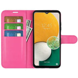 Samsung Galaxy A14 (5G) PU Litchi Leather Flip Cover m. Lommebok - Rosa
