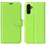 Samsung Galaxy A14 (5G) PU Litchi Læder Flip Cover m. Pung - Grøn
