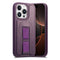 iPhone 15 Pro - Hårdt Plastik Cover m. Kunstlæder Bagside & Fingerrem - MagSafe Kompatibel - Lilla