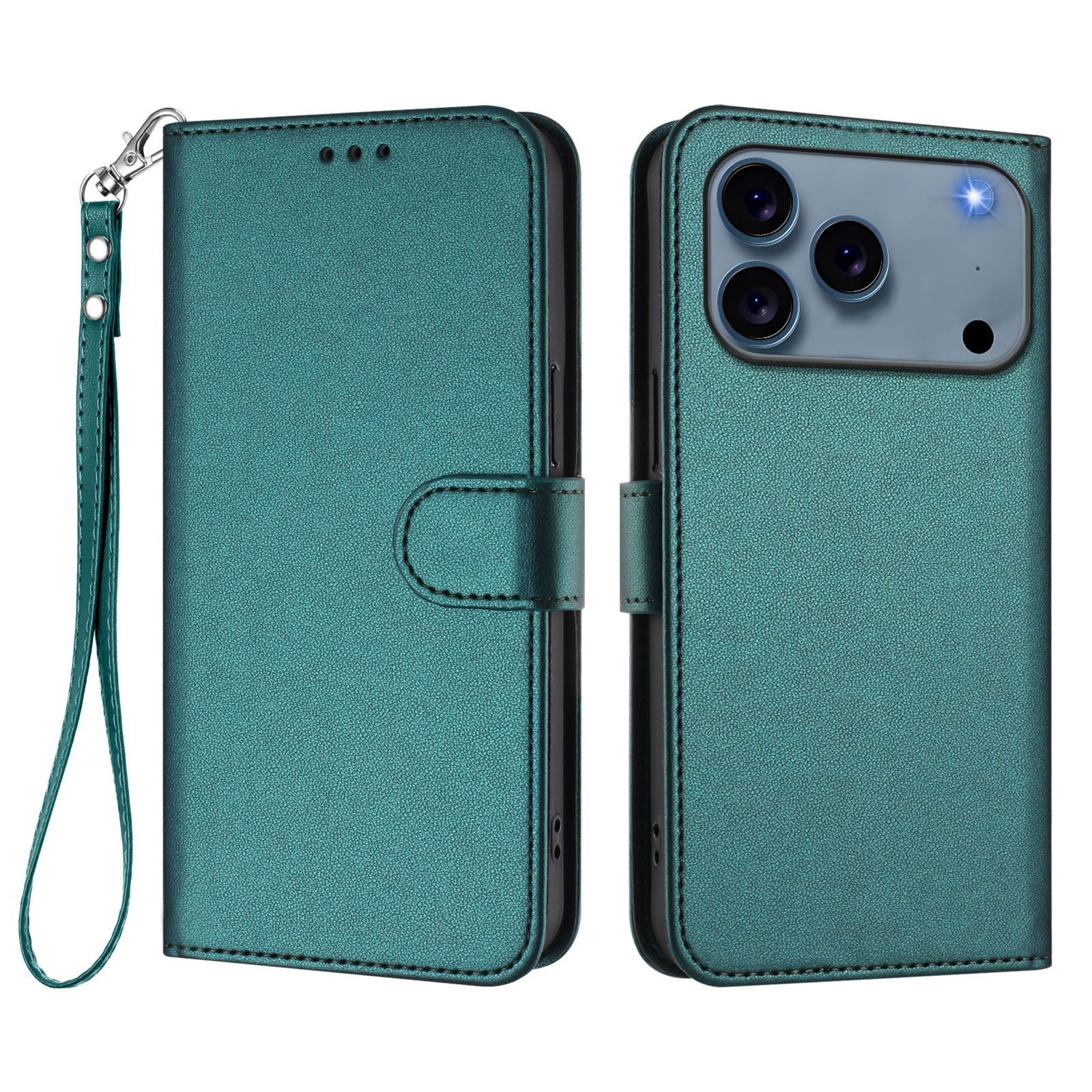 iPhone 18 Pro Max / 17 Pro Max EIDERWOOD Kunstlæder Flip Cover m. Strop & Ståfunktion - Grøn