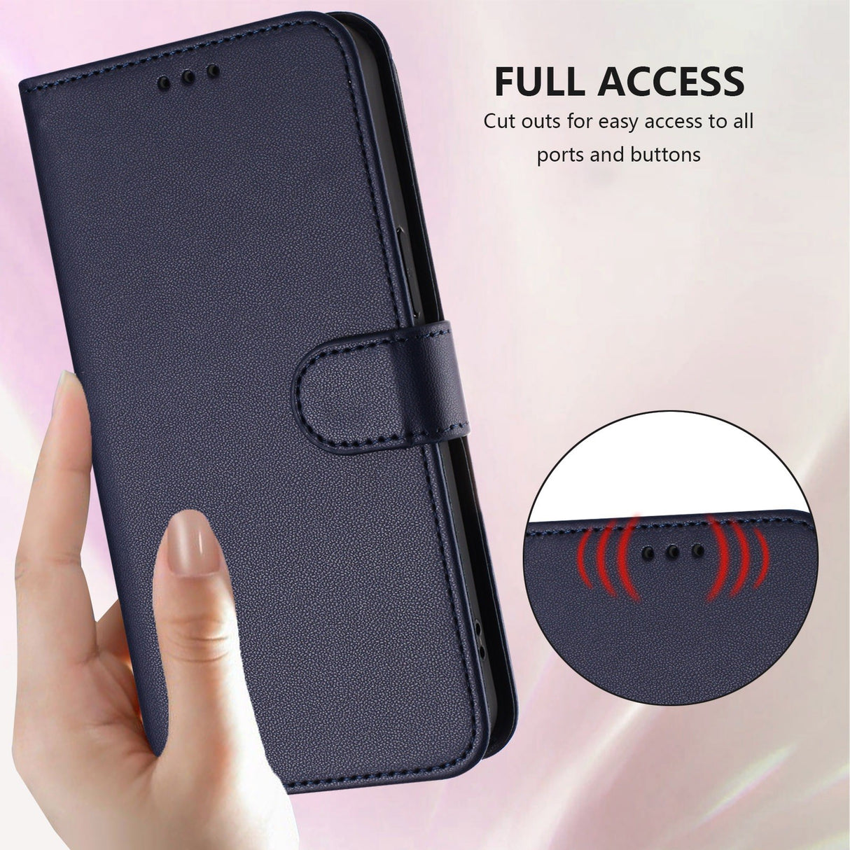iPhone 18 Pro Max / 17 Pro Max EIDERWOOD Kunstlæder Flip Cover m. Strop & Ståfunktion - Blå