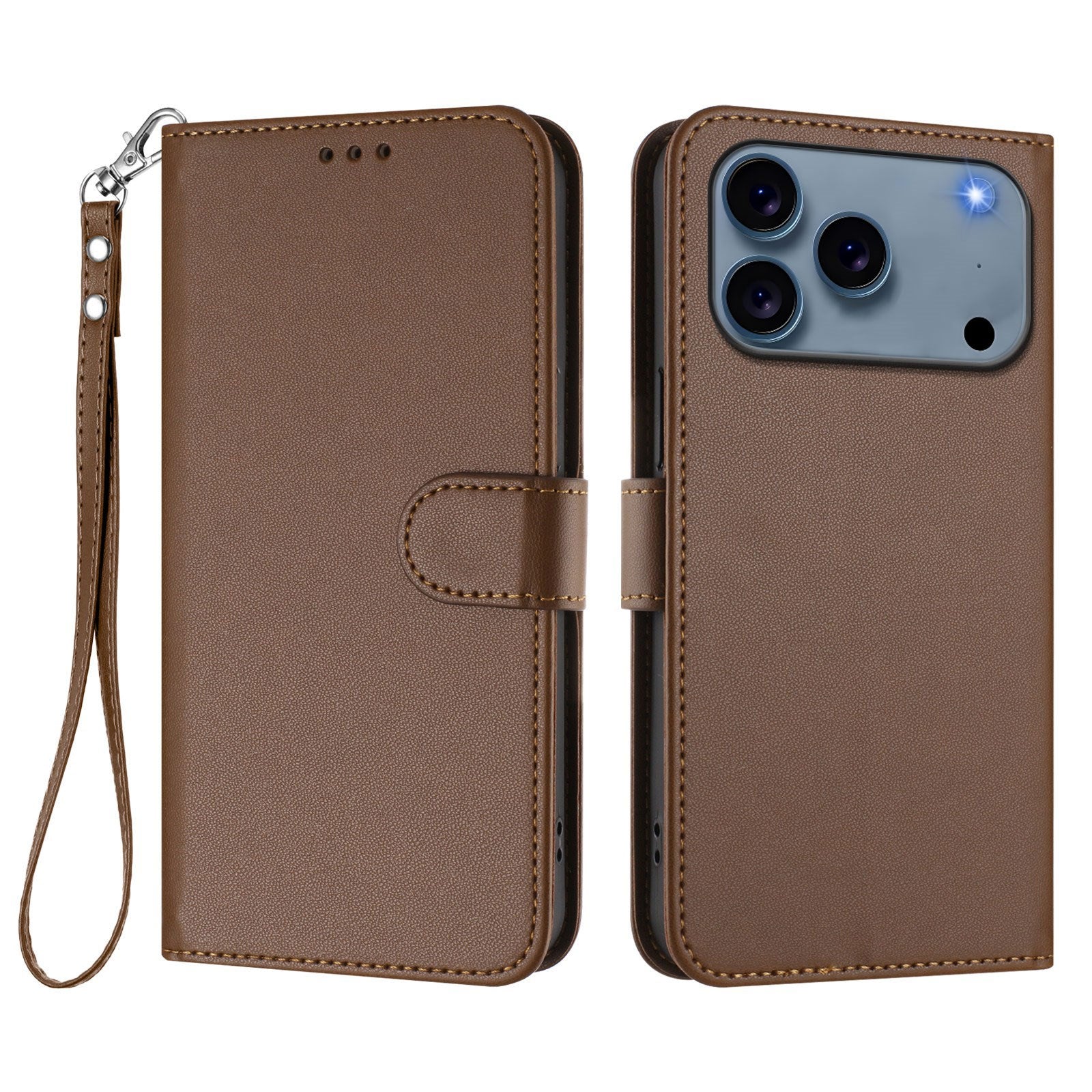 iPhone 18 Pro Max / 17 Pro Max EIDERWOOD Kunstlæder Flip Cover m. Strop & Ståfunktion - Brun