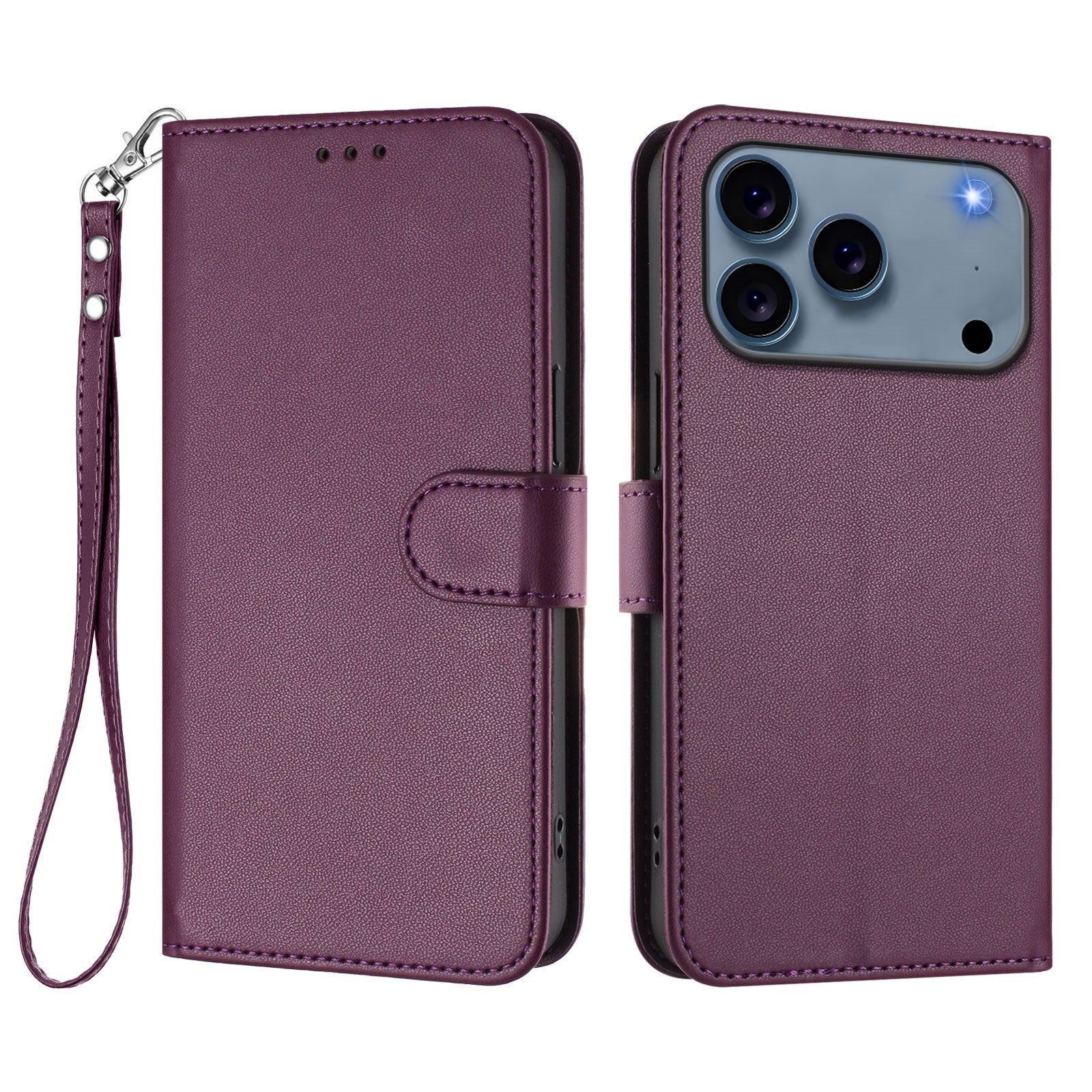 iPhone 18 Pro Max / 17 Pro Max EIDERWOOD Kunstlæder Flip Cover m. Strop & Ståfunktion - Lilla