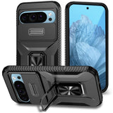 EIDERWOOD Google Pixel 11 Pro / 11 / 10 Pro / 10 / 9 Pro / 9 Håndværker Mobil Cover m. 360 Roterbar Kickstand - Sort