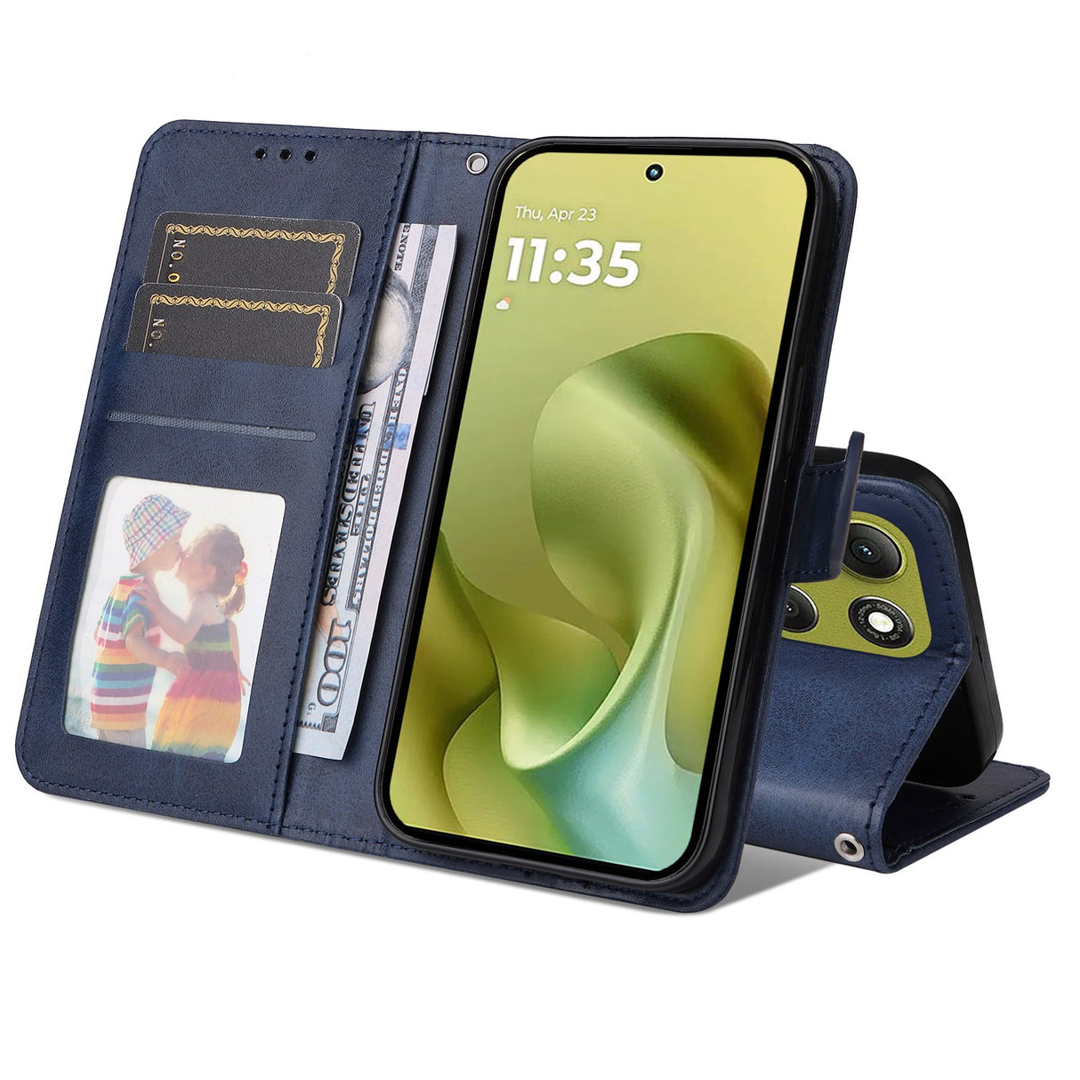 Motorola Moto G86 / G86 Power - EIDERWOOD Kunstlæder Flip Cover m. Strop - Blå
