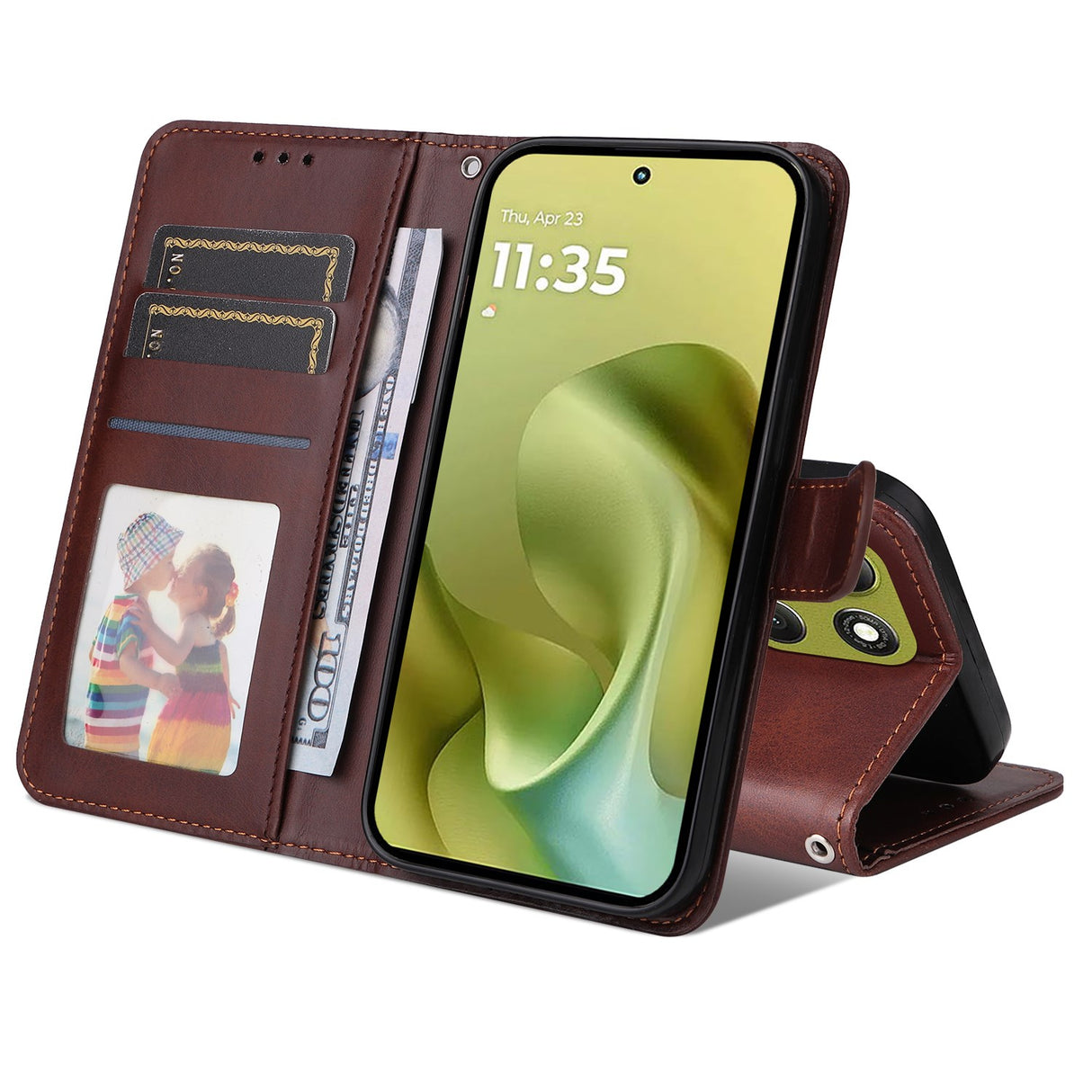 Motorola Moto G86 / G86 Power - EIDERWOOD Kunstlæder Flip Cover m. Strop - Brun