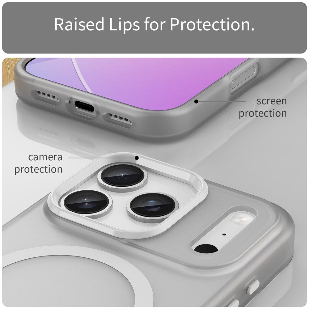 EIDERWOOD iPhone 17 Pro Hybrid Plast Mobil Cover - MagSafe Kompatibel - Mat Gennemsigtig / Hvid