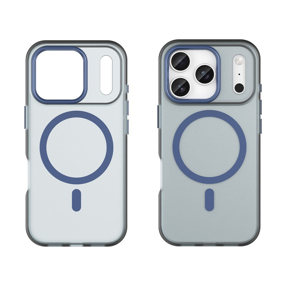 EIDERWOOD iPhone 17 Pro Hybrid Plast Mobil Cover - MagSafe Kompatibel - Mat Gennemsigtig / Mørkeblå