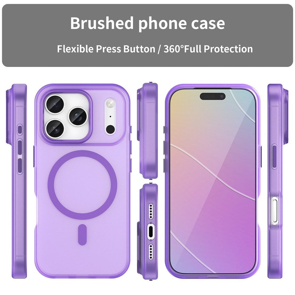 EIDERWOOD iPhone 17 Pro Hybrid Plast Mobil Cover - MagSafe Kompatibel - Mat Gennemsigtig / Lilla