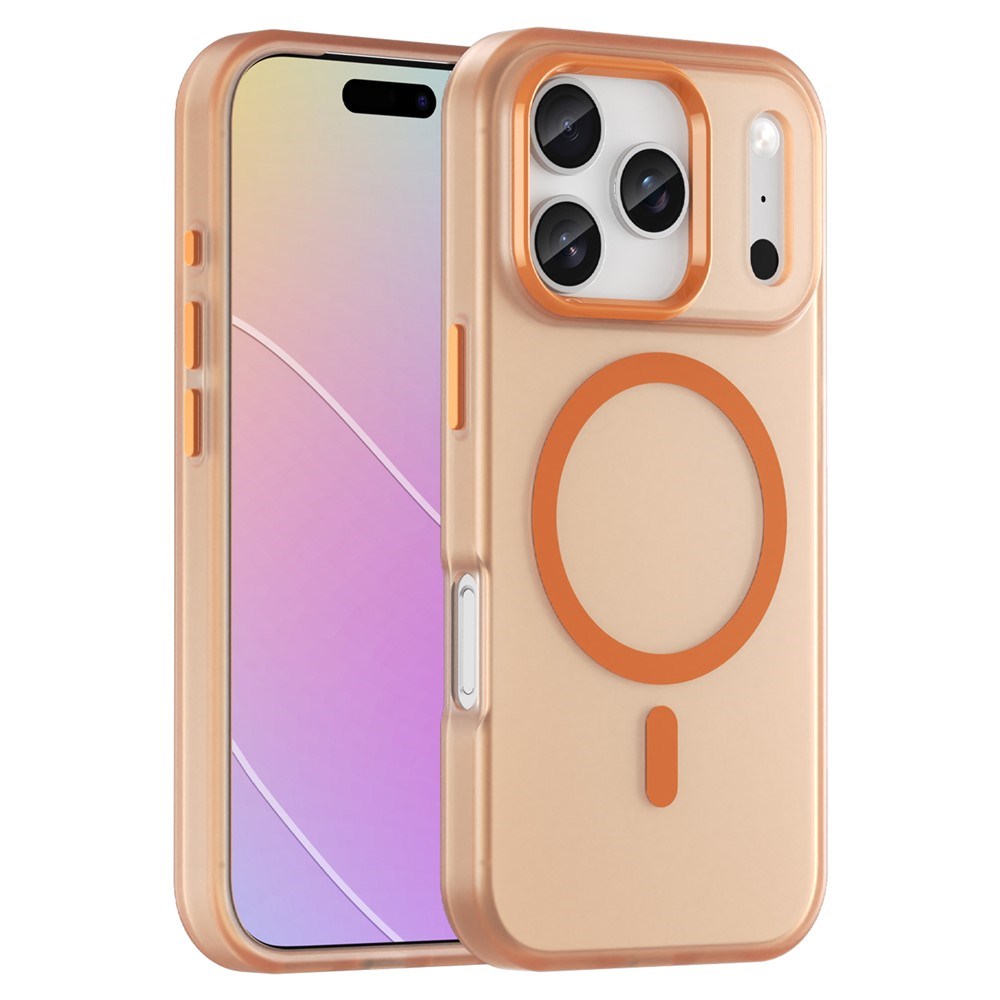 EIDERWOOD iPhone 17 Pro Hybrid Plast Mobil Cover - MagSafe Kompatibel - Mat Gennemsigtig / Orange