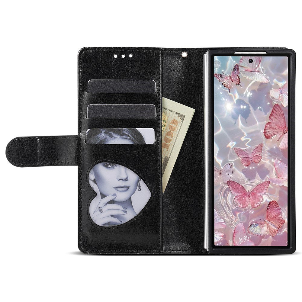 Samsung Galaxy Z Fold7 - EIDERWOOD Glitter Flip Cover m. Pung - Sort