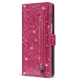 Samsung Galaxy Z Fold7 - EIDERWOOD Glitter Flip Cover m. Pung - Lyserød