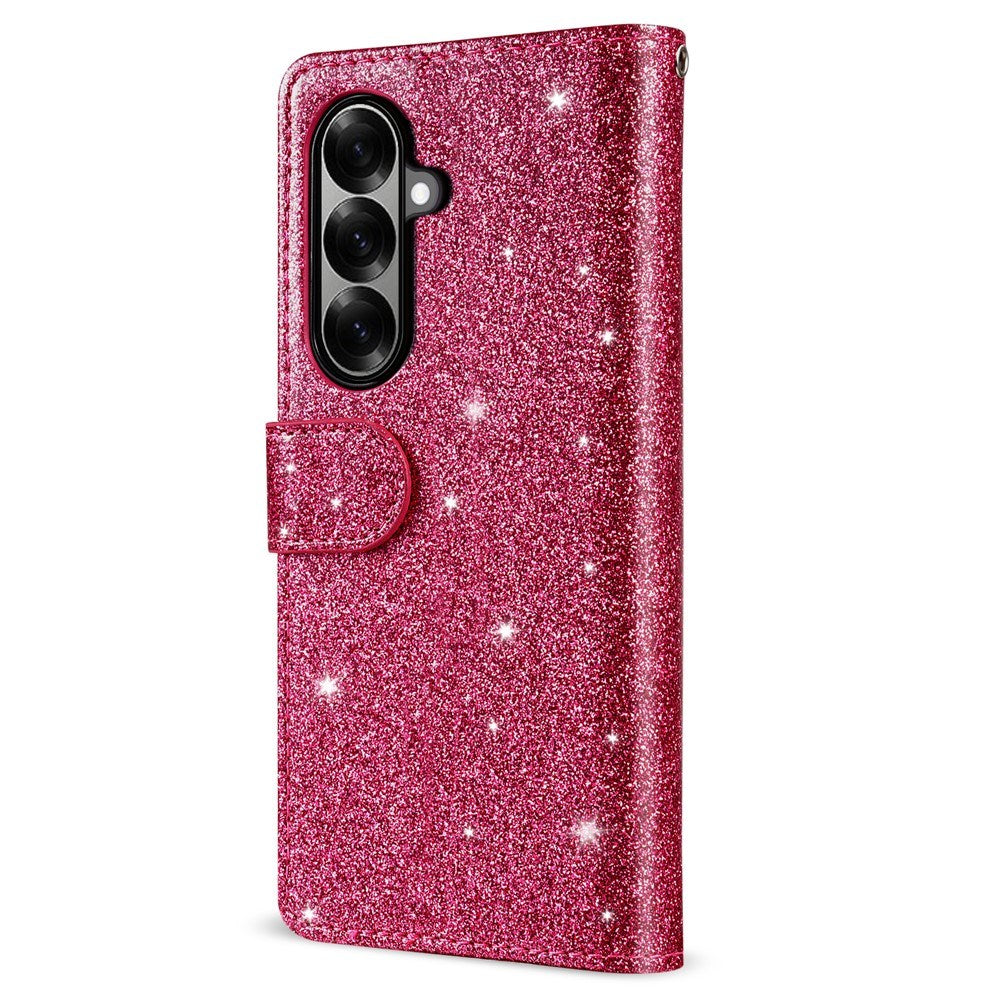 Samsung Galaxy Z Fold7 - EIDERWOOD Glitter Flip Cover m. Pung - Lyserød