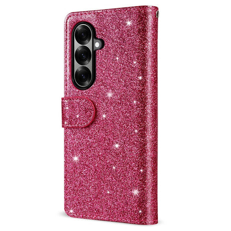 Samsung Galaxy Z Fold7 - EIDERWOOD Glitter Flip Cover m. Pung - Lyserød