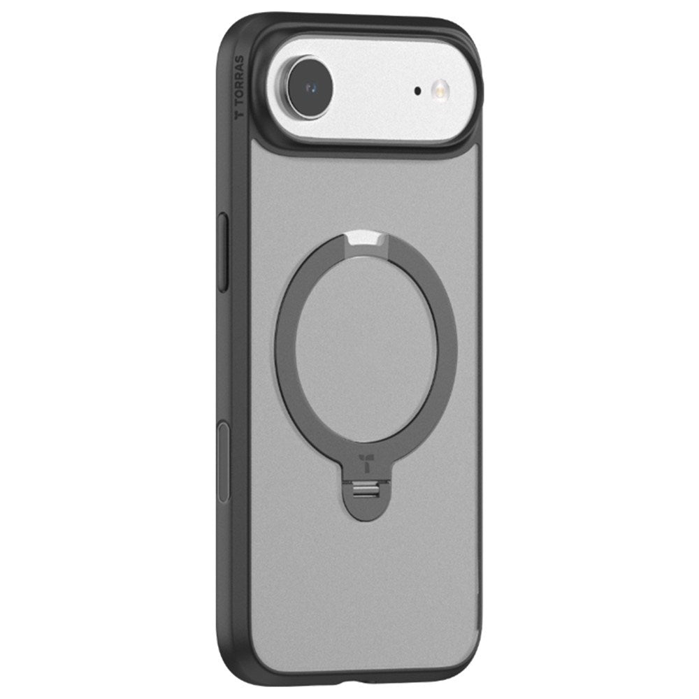 iPhone Air - TORRAS Ostand Spin Hybrid Cover m. Kickstand - MagSafe Kompatibel - Sort
