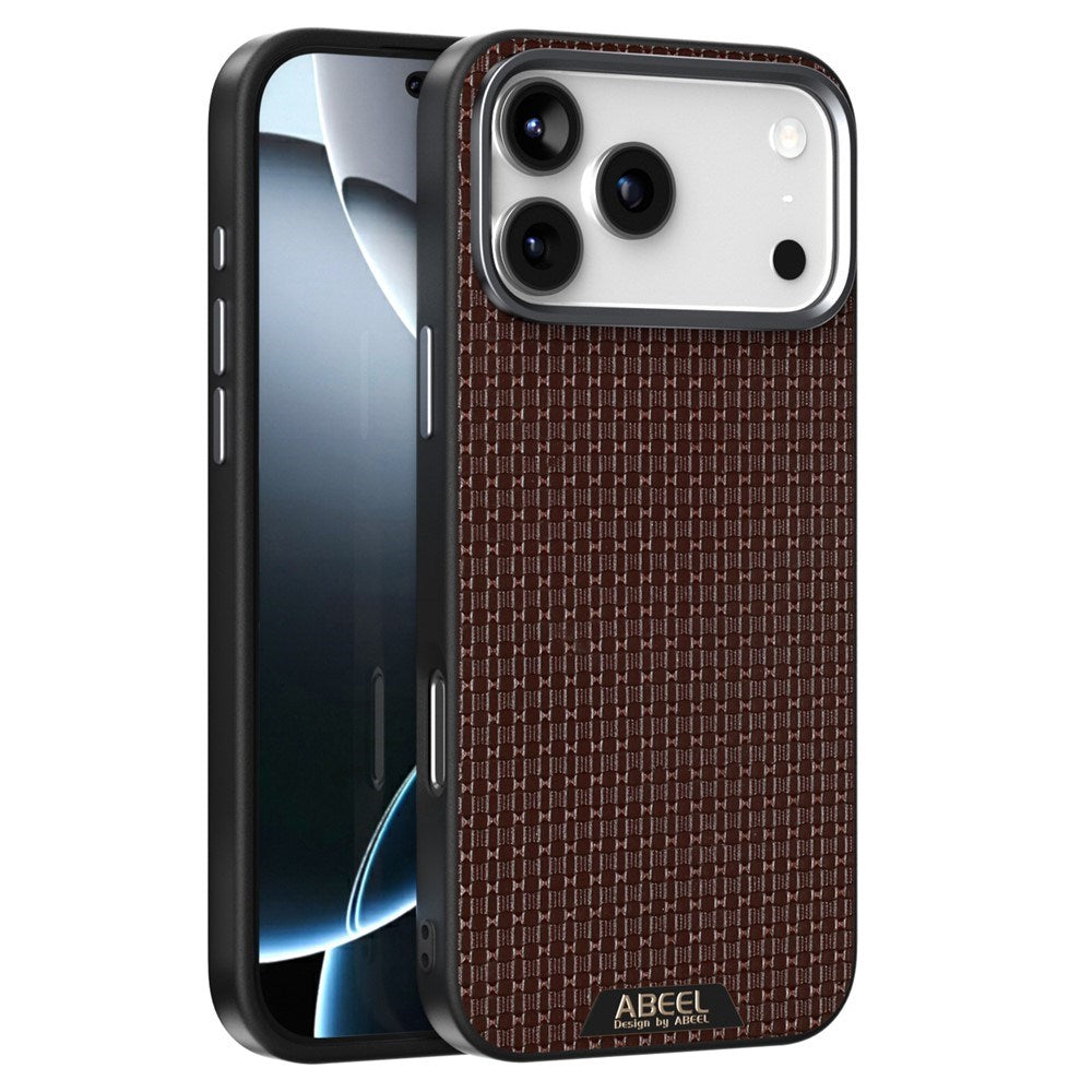 ABEEL iPhone 18 Pro / 17 Pro Textured Micro-Embossing Cover - MagSafe Kompatibel - Brun
