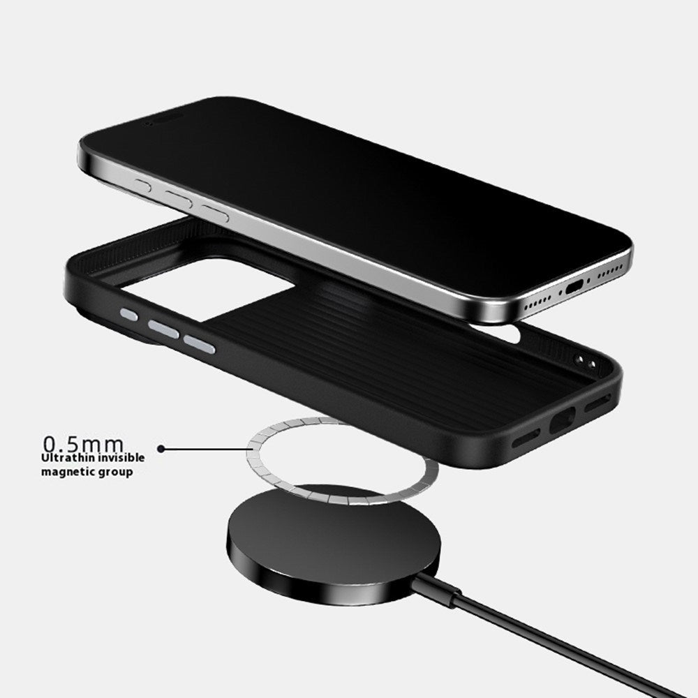 ABEEL iPhone 18 Pro / 17 Pro Textured Micro-Embossing Cover - MagSafe Kompatibel - Brun