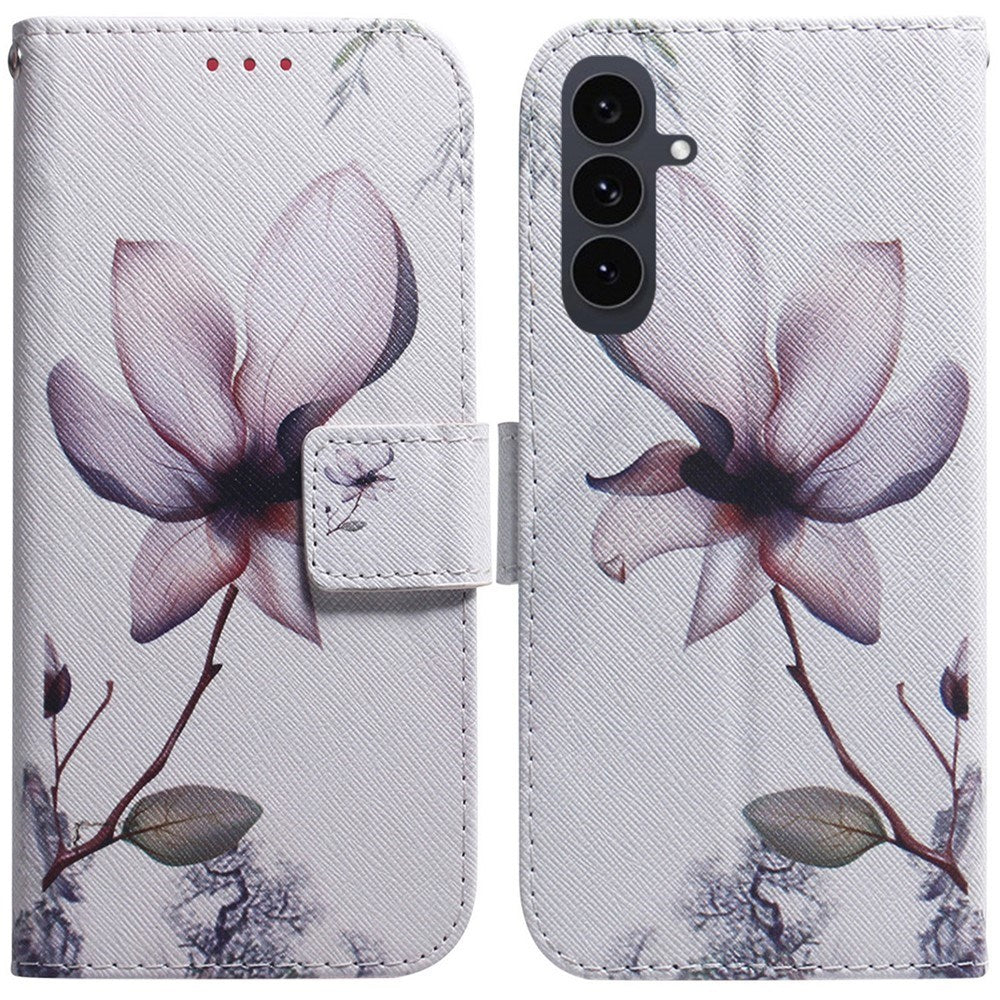 Samsung Galaxy S25 FE - EIDERWOOD Kunstlæder Flip Case m. Motiv - Blomst