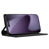 LC.IMEEKE iPhone 18 Pro Max / 17 Pro Max Kunstlæder Flip Cover m. Kortholder & Ståfunktion - Sort / Rød Vertikal Stribe