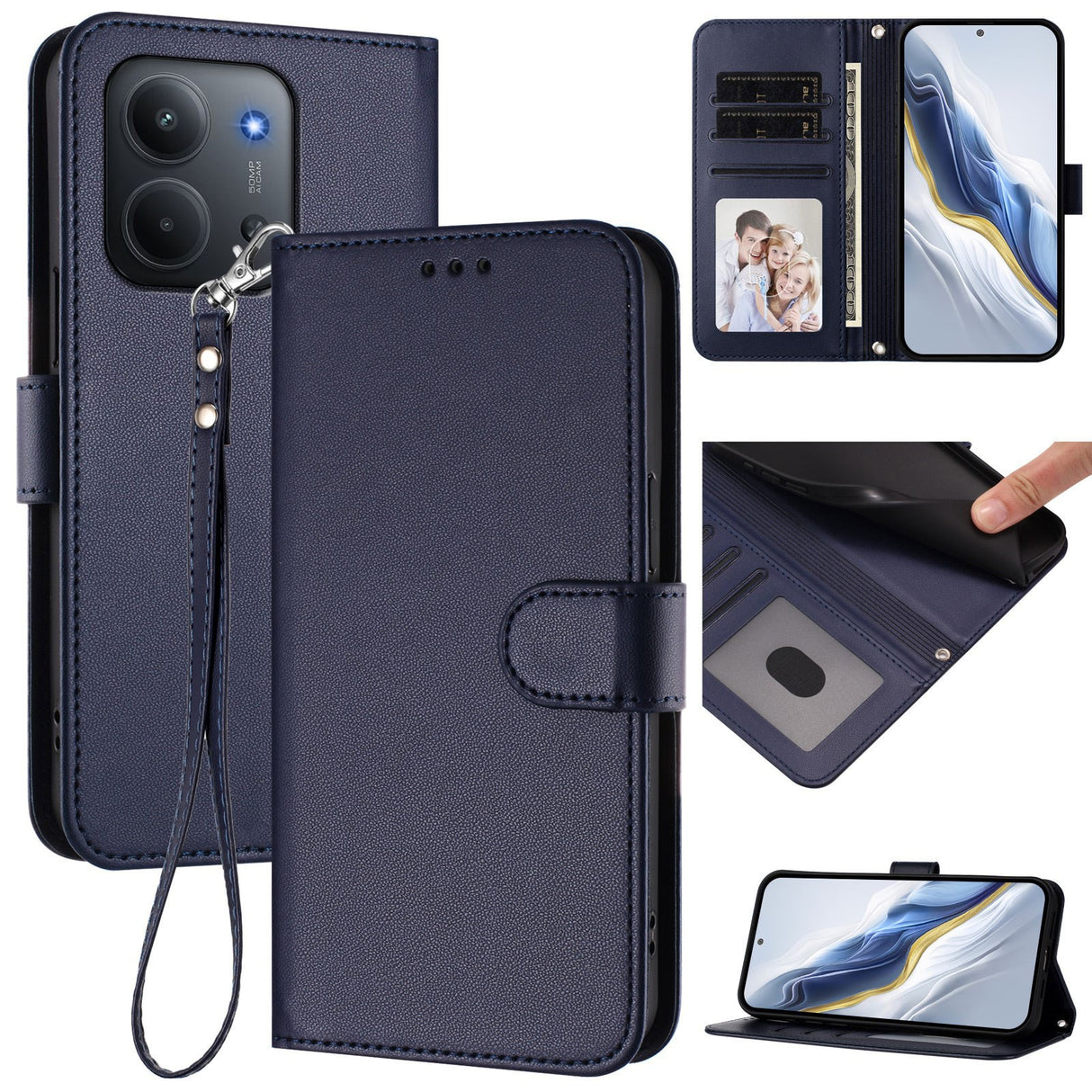 Xiaomi Redmi 15C (5G) / (4G) EIDERWOOD Flipcover m. Indbygget Kortholder & Ståfunktion - Blå
