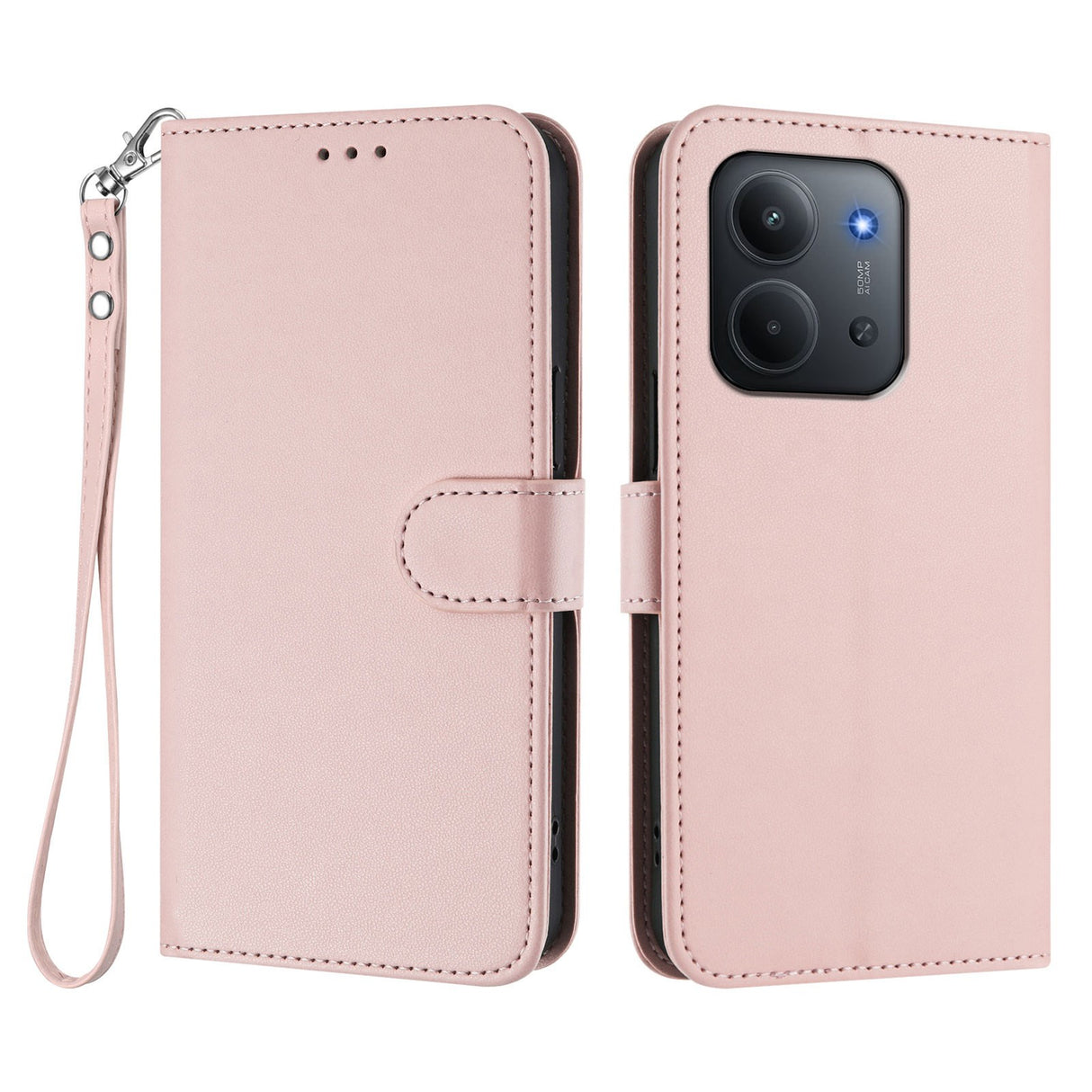 Xiaomi Redmi 15C (5G) / (4G) EIDERWOOD Flipcover m. Indbygget Kortholder & Ståfunktion - Lyserød