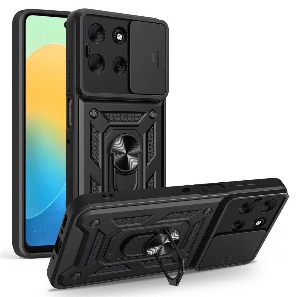 Motorola Moto G56 - EIDERWOOD Hybrid Håndværker Cover m. Kickstand & Cam Slider - Sort