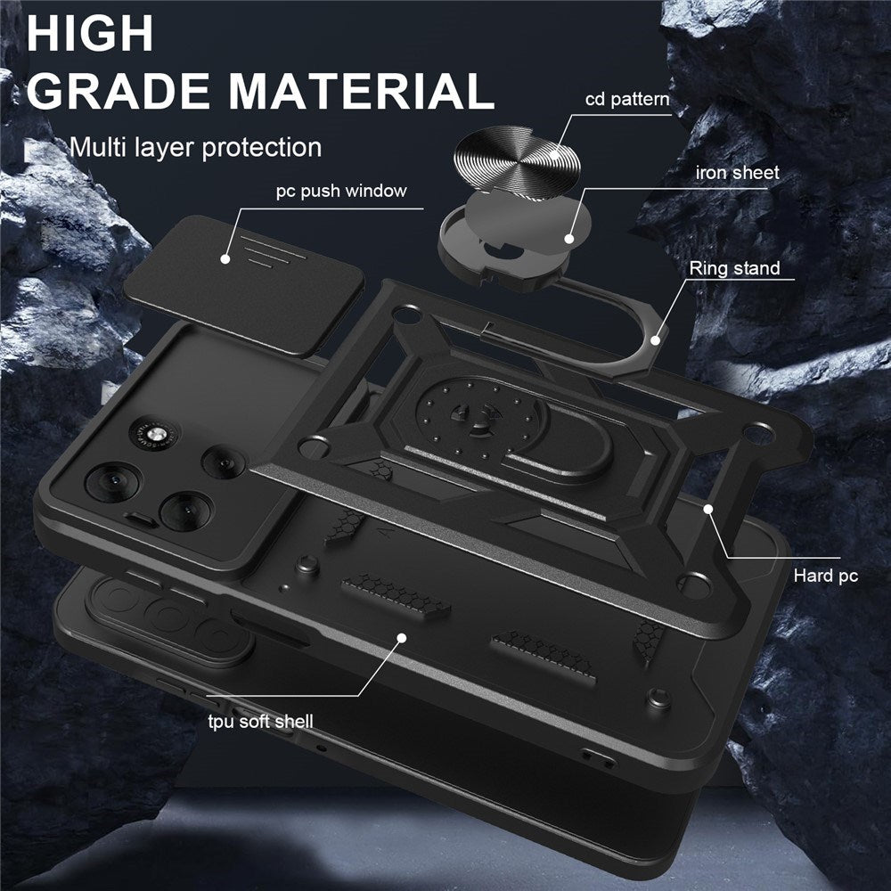 Motorola Moto G56 - EIDERWOOD Hybrid Håndværker Cover m. Kickstand & Cam Slider - Blå