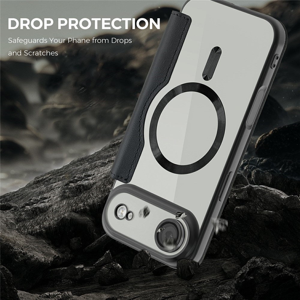 EIDERWOOD iPhone Air Flip Mobil Cover m. Gennemsigtig Bagside - MagSafe Kompatibel - Sort