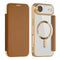EIDERWOOD iPhone Air Flip Mobil Cover m. Gennemsigtig Bagside - MagSafe Kompatibel - Brun