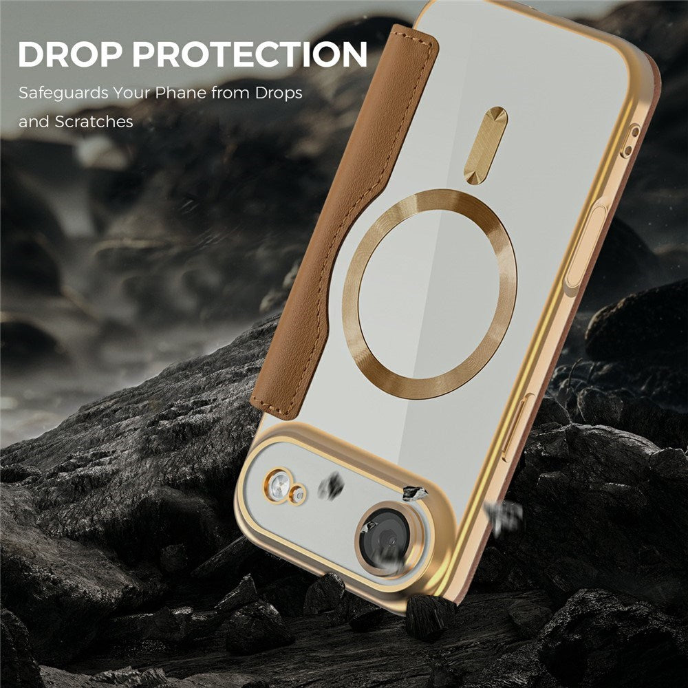 EIDERWOOD iPhone Air Flip Mobil Cover m. Gennemsigtig Bagside - MagSafe Kompatibel - Brun