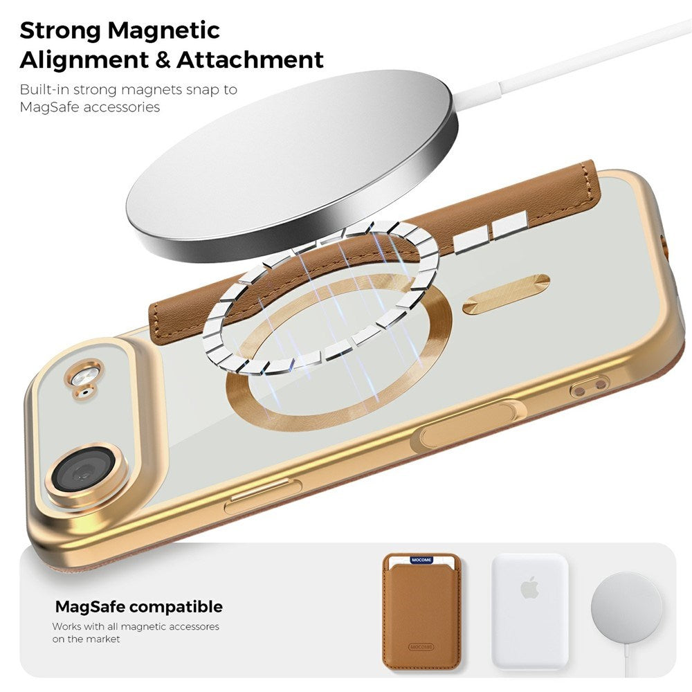 EIDERWOOD iPhone Air Flip Mobil Cover m. Gennemsigtig Bagside - MagSafe Kompatibel - Brun