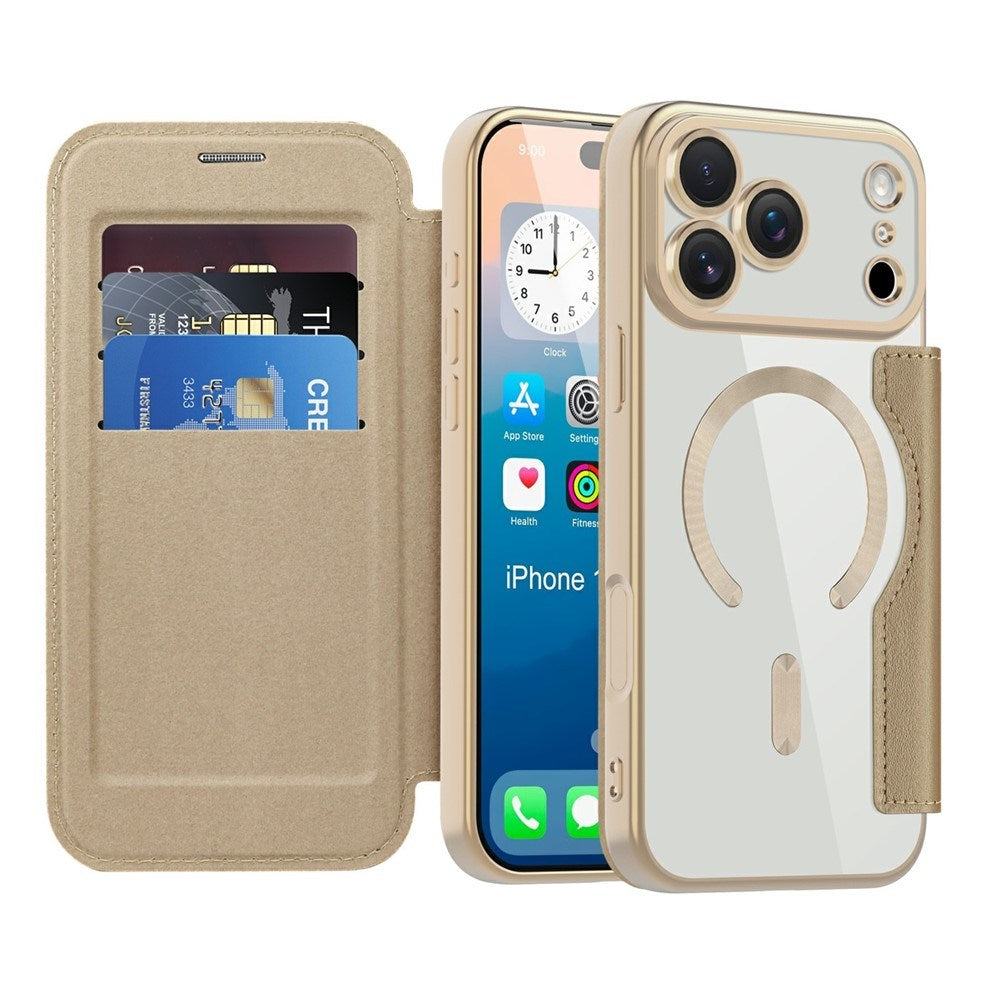 EIDERWOOD iPhone 17 Pro Max Flip Mobil Cover m. Gennemsigtig Bagside - MagSafe Kompatibel - Guld