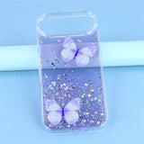 EIDERWOOD iPhone Air Fleksibelt Plastik Mobil Cover m. Sommerfugle - Gennemsigtig / Lilla