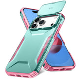 iPhone 18 Pro Max / 17 Pro Max EIDERWOOD Hybrid Plast Bagside Cover m. Cam Slider - Turkis / Lyserød