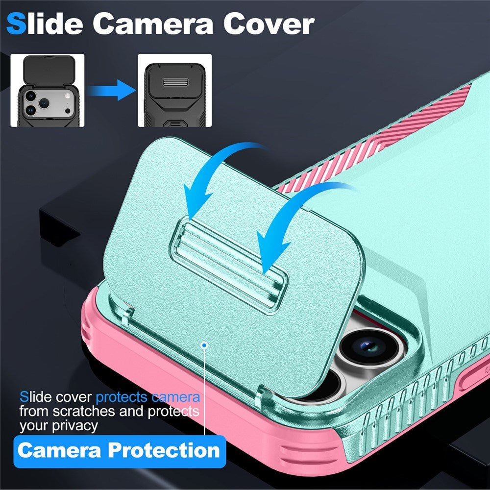 iPhone 18 Pro Max / 17 Pro Max EIDERWOOD Hybrid Plast Bagside Cover m. Cam Slider - Turkis / Lyserød