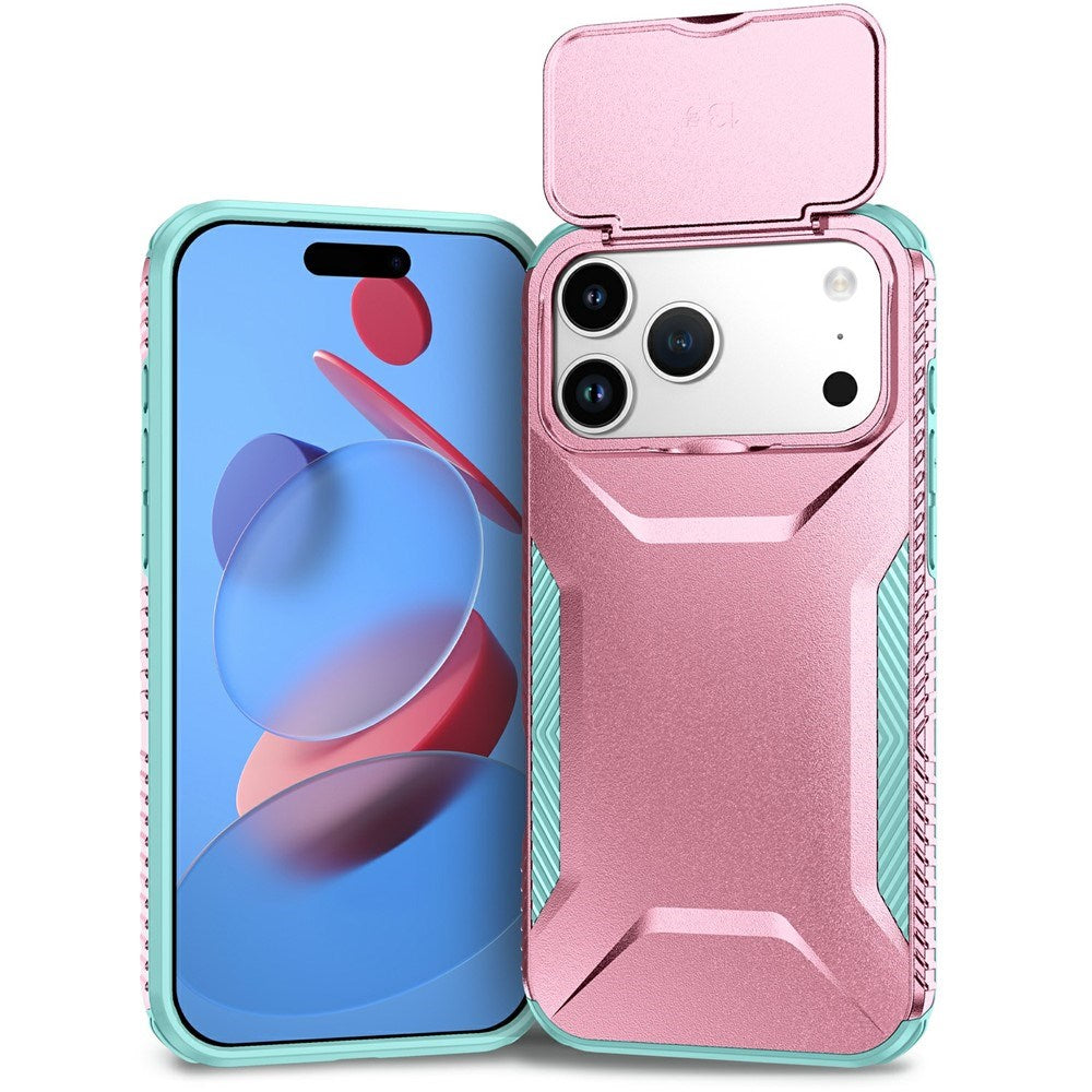 iPhone 18 Pro Max / 17 Pro Max EIDERWOOD Hybrid Plast Bagside Cover m. Cam Slider - Lyserød / Turkis