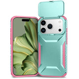 iPhone 18 Pro / 17 Pro EIDERWOOD Hybrid Plast Bagside Cover m. Cam Slider - Turkis / Lyserød
