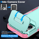 iPhone 18 Pro / 17 Pro EIDERWOOD Hybrid Plast Bagside Cover m. Cam Slider - Turkis / Lyserød
