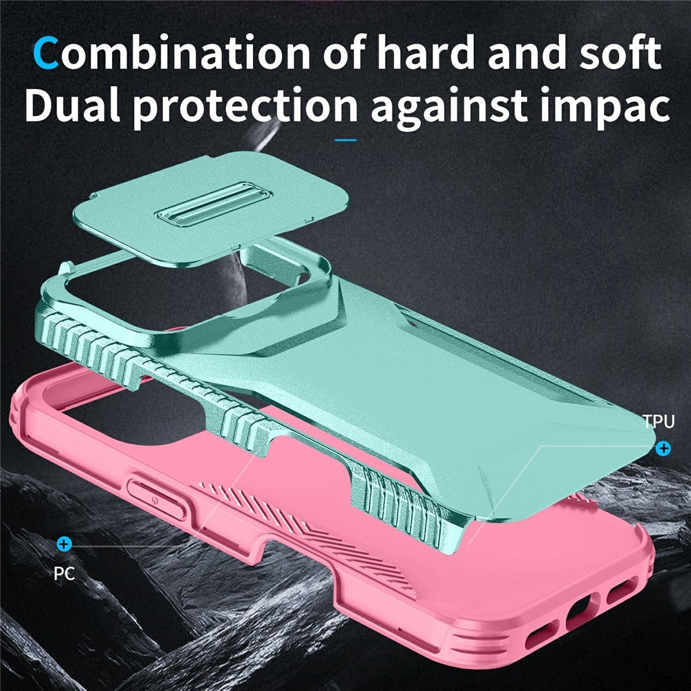iPhone 18 Pro / 17 Pro EIDERWOOD Hybrid Plast Bagside Cover m. Cam Slider - Turkis / Lyserød