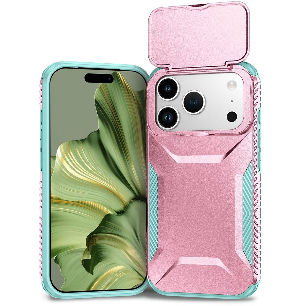 iPhone 18 Pro / 17 Pro EIDERWOOD Hybrid Plast Bagside Cover m. Cam Slider - Lyserød / Turkis