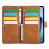 iPhone 18 Pro / 17 Pro EIDERWOOD Kunstlæder Flip Cover m. Dobbelt Kortholder - Lysebrun